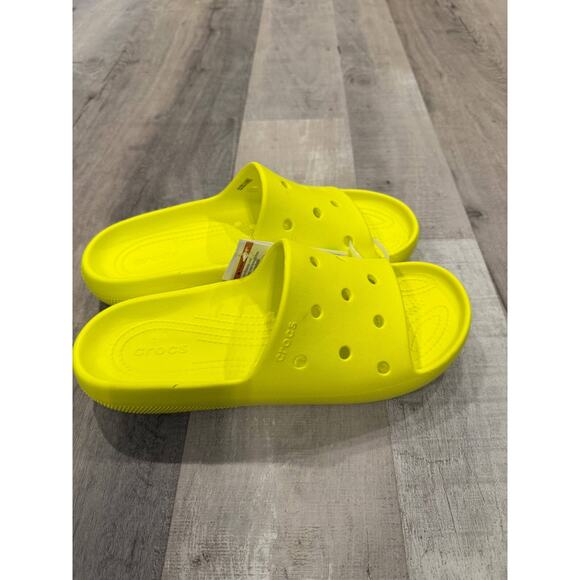 Crocs Classic Slide Sandals Size M9/W11 Yellow Rubber Open Toe Casual Slip On - Picture 3 of 7